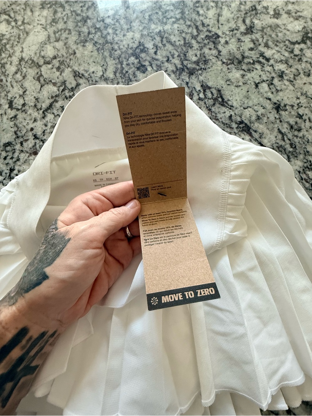 Nike White Pleated Skater Tennis Skirt with Swoosh - Picture 8 of 9